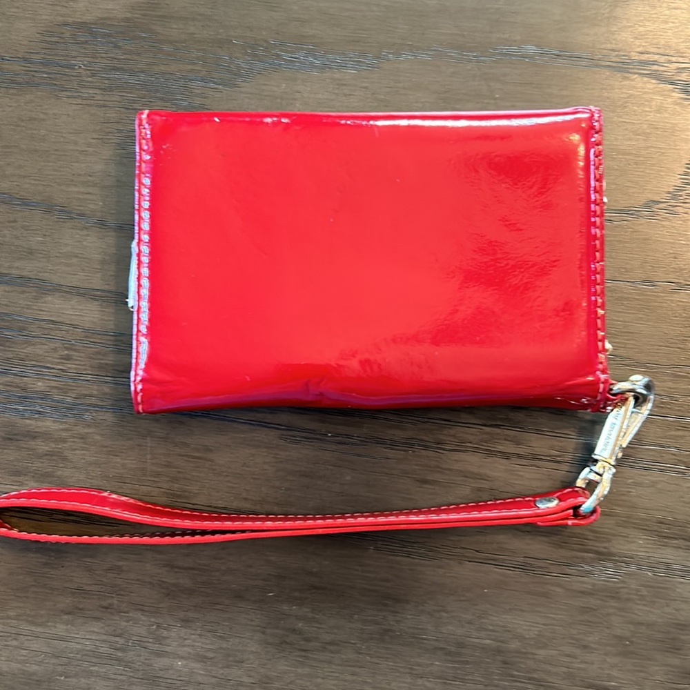 Michael Kors Red Patent Leather Wristlet Wallet Cell Phone Case - Picture 2 of 10